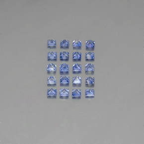 天然蓝宝石，方形，2×2毫米，VVS-VS