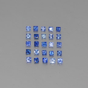 天然蓝宝石，方形，1.9×1.8毫米，VVS-VS