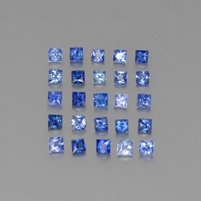 天然蓝宝石，方形，1.9×1.8毫米，VVS-VS