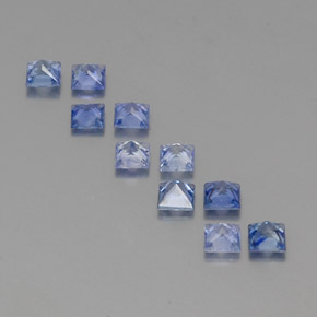 天然蓝宝石，方形，3.1×3.1毫米，VVS-VS