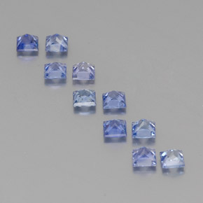 天然蓝宝石，方形，3.2×3.1毫米，VVS-VS