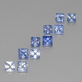 天然蓝宝石，方形，4×3.9毫米，VVS-VS