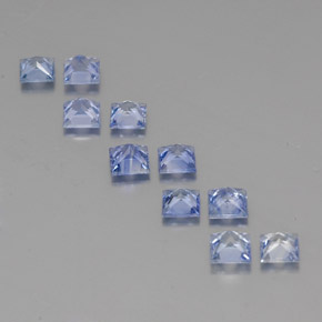 天然蓝宝石，方形，4×3.9毫米，VVS-VS