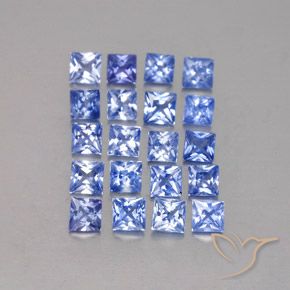2.14天然蓝宝石，方形，2.6×2.6毫米，VVS-VS