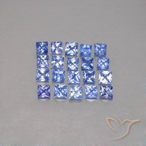 2.13天然蓝宝石，方形，2.5×2.5毫米，VVS-VS