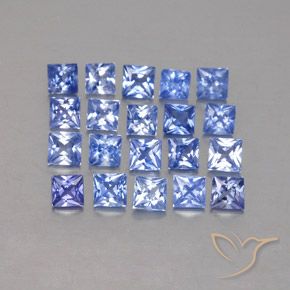 2.13天然蓝宝石，方形，2.5×2.5毫米，VVS-VS