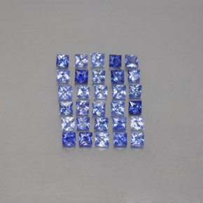 天然蓝宝石，方形，2.1×2.1毫米，VVS-VS