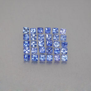 天然蓝宝石，方形，2×2毫米，VVS-VS