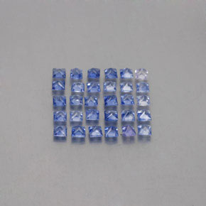 天然蓝宝石，方形，2×2毫米，VVS-VS