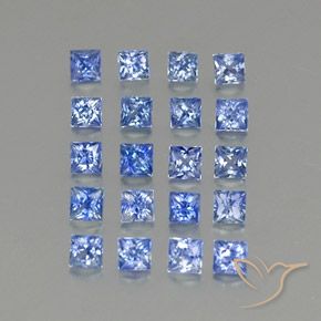 1.97天然蓝宝石，方形，2.5×2.4毫米，VVS-VS