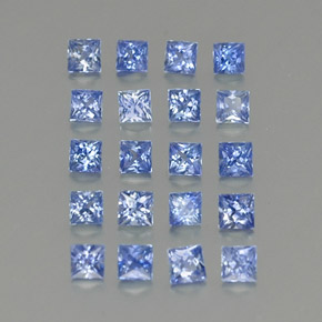 2.04天然蓝宝石，方形，2.5×2.5毫米，VVS-VS
