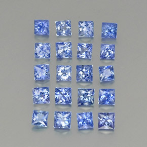 2.19天然蓝宝石，方形，2.5×2.5毫米，VVS-VS