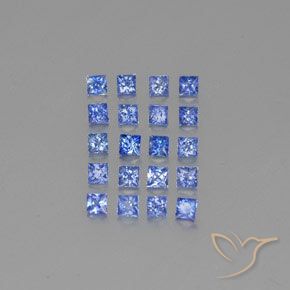 2.05天然蓝宝石，方形，2.4×2.3毫米，VVS-VS
