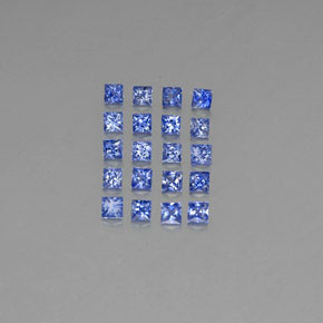 天然蓝宝石，方形，2.6×2.5毫米，VVS-VS
