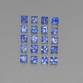 天然蓝宝石，方形，2.6×2.5毫米，VVS-VS