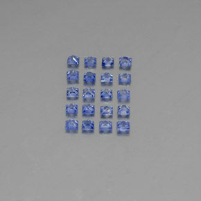 天然蓝宝石，方形，2.6×2.5毫米，VVS-VS