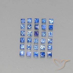 1.83天然蓝宝石，方形，2.1×2毫米，VVS-VS