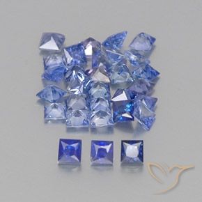 2.37天然蓝宝石，方形，2.3×2.3毫米，VVS-VS