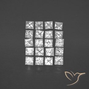 1.46ctw 天然 白色 蓝宝石, 正方形, VVS-VS