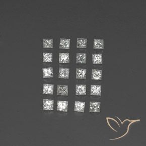 1.66天然白色蓝宝石，方形，2.3×2.2毫米，VVS-VS