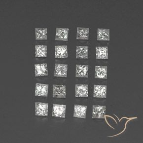 1.66天然白色蓝宝石，方形，2.3×2.2毫米，VVS-VS
