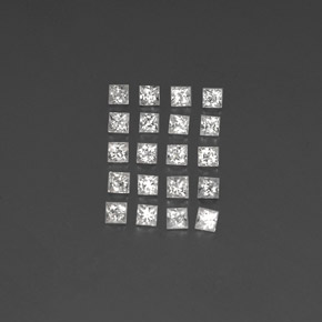 1.60天然白色蓝宝石，方形，2.2×2.2毫米，VVS-VS