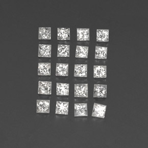 1.60天然白色蓝宝石，方形，2.2×2.2毫米，VVS-VS