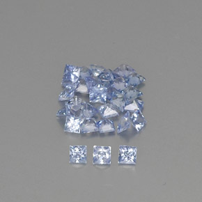 天然蓝宝石，方形，1.9×1.9毫米，VVS-VS