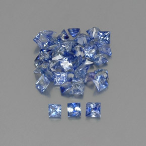 2.74天然蓝宝石，方形，2.1×2.1毫米，VVS-VS