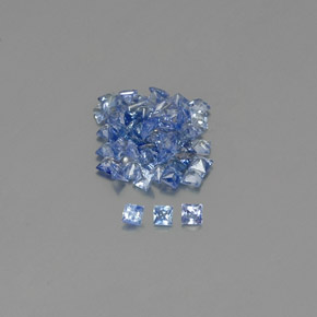 天然蓝宝石，方形，1.9×1.9毫米，VVS-VS