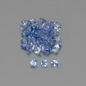 天然蓝宝石，方形，1.9×1.9毫米，VVS-VS