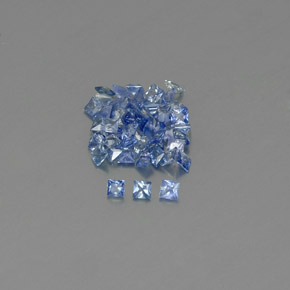 天然蓝宝石，方形，1.9×1.8毫米，VVS-VS