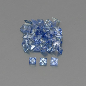 天然蓝宝石，方形，1.9×1.8毫米，VVS-VS