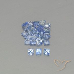 2.05ctw 天然 淡蓝色 蓝宝石, 正方形, VVS-VS