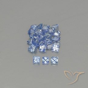 2.03ctw 天然 淡蓝色 蓝宝石, 正方形, VVS-VS