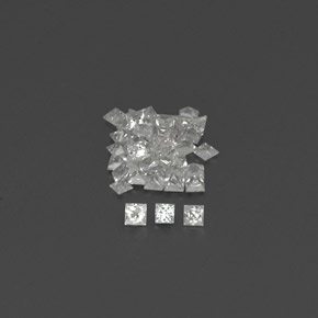 天然白色蓝宝石，方形，1.7×1.7毫米，VVS-VS