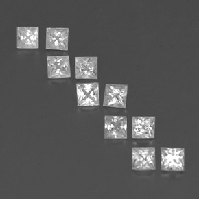 天然白色蓝宝石，方形，2.8×2.8毫米，VVS-VS
