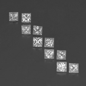 1.35天然白色蓝宝石，方形，2.8×2.7毫米，VVS-VS