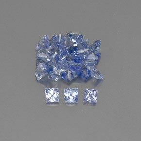 天然蓝宝石，方形，1.9×1.9毫米，VVS-VS