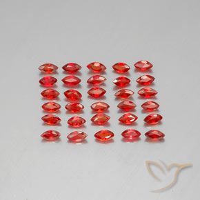 3.54天然橙色蓝宝石，马眼形，4×2.1毫米，VS-SI