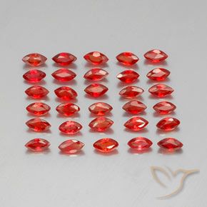 3.54天然橙色蓝宝石，马眼形，4×2.1毫米，VS-SI