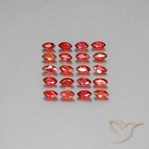 3.48天然橙色蓝宝石，马眼形，4.3×2.5毫米，VS-SI