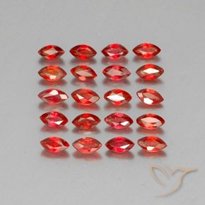 3.48天然橙色蓝宝石，马眼形，4.3×2.5毫米，VS-SI