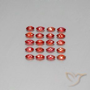 3.48天然橙色蓝宝石，马眼形，4.3×2.5毫米，VS-SI