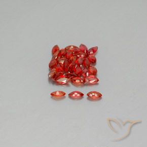 3.18天然橙色蓝宝石，马眼形，4×2.1毫米，VS-SI