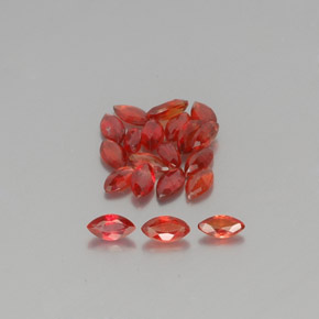 3.51天然橙色蓝宝石，马眼形，5×2.6毫米，VS-SI