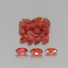 3.51天然橙色蓝宝石，马眼形，5×2.6毫米，VS-SI