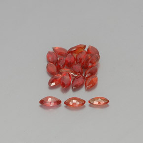 3.51天然橙色蓝宝石，马眼形，5×2.6毫米，VS-SI