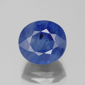 5.46克拉天然蓝宝石，椭圆形切割，9.9×9.1毫米，SI