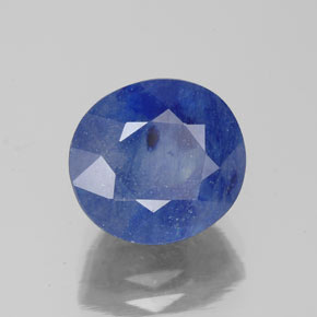 5.46克拉天然蓝宝石，椭圆形切割，9.9×9.1毫米，SI